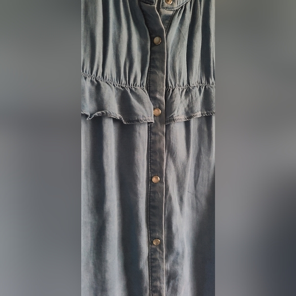 Wonderly chambray denim ruffle blouse XXL plus women's - Picture 7 of 13